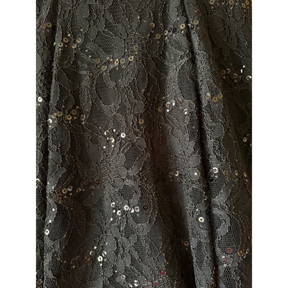 B. Darlin Womens Dress Sz 5/6 Black Lace Sequin Whimsigoth Fairy LBD Y2K Grunge - Picture 3 of 10